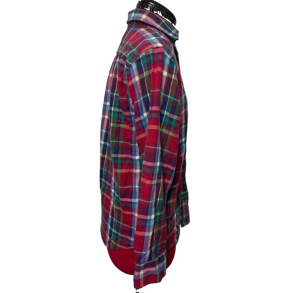 Ralph Lauren Red Plaid Flannel Long Sleeve Boys Size 14/16